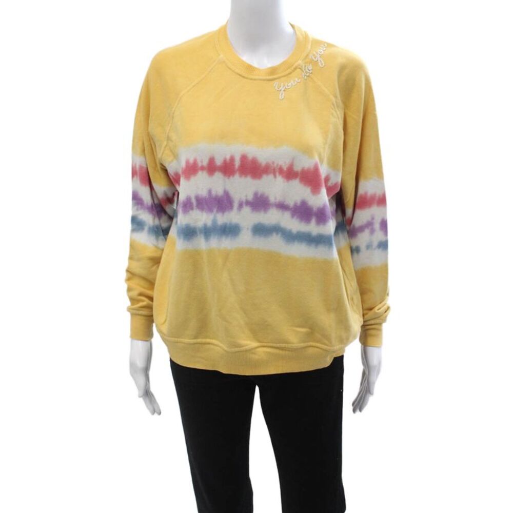 I Stole My Boyfriends Shirt Womens Yellow Striped Pullover Sweatshirt Size XS